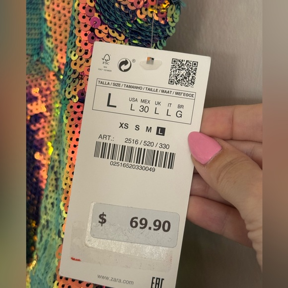 Zara Iridescent Sequin Peplum Mini Dress - Picture 11 of 12